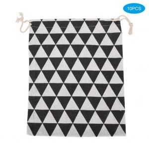Lot De 10 Sacs En Coton Doux A Motif Ecossais, 19 X 24 Cm, Avec Cordon De Serrage, Pour Le Rangement - Neuf