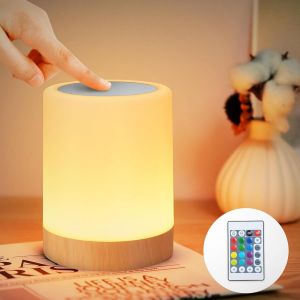 KAL-Lampe De Chevet Tactile À Intensité Variable - Lampe De Table Led Sans Fil Avec Usb Rechargeable - Veilleuse Pour Bébé - Avec Minuterie Et Mémoire - Pour Chambre À Coucher, Salle De Bain, - Neuf