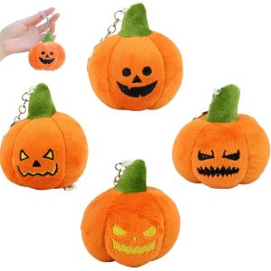 Cauc-4 Pieces Porte-Cl&eacute;s Peluche Pendentif Citrouille Halloween Orange, Pendentif Citrouille Peluche, Porte-Cl&eacute; Halloween, Accessoires Pour &Agrave; Main, D&eacute;coration De &Agrave; Dos, Pour Gar&ccedil;ons Et Filles - Neuf