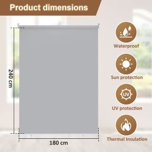 2 Pi&egrave;ces Store Vertical Stores Ext&eacute;rieurs Stores Verticaux De Balcon Protection Solaire 180x240cm Gris - Neuf