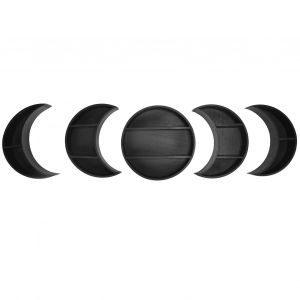 Hjlian Kit D'etageres Murales En Bois, 5 Pieces/Ensemble, Support De Rangement Pour Phases De Lune, Decoration D'interieur - Neuf