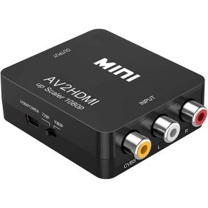 Rca Vers Hdmi Adaptateur,1080p Av Vers Hdmi Vidéo Audio Convertisseurs,Mini Rca Composite Cvbs Av À Hdmi Converter,Support Pal/Ntsc Avec Câble Pour Tv/Pc/Ps3/Ps2/ Stb/Xbox Vhs/Vcr/Blue-Ray/Dvd - Neuf