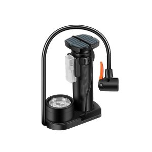 Manometre De Pompe A Pied Antiderapant En Alliage D'aluminium Avec Manometre A Pied Et A Air Domestique A Double Valve, Manometre Noir. - Neuf