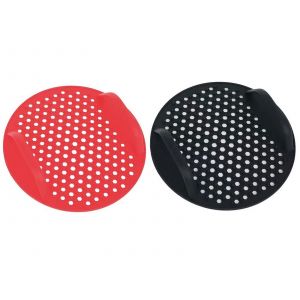 Tapis de cuisson en silicone pour friteuse &agrave; air avec poign&eacute;es, lot de 2, 17 cm, rouge et noir - Neuf