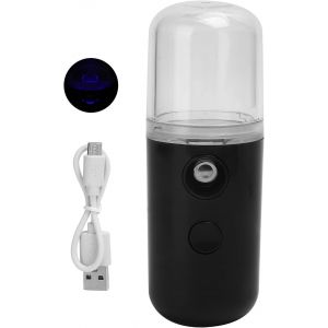 Checarzhn--No1-Pulvérisateur Facial Rechargeable Vi Brume Pulvérisateur Mini Humidificateur Cool Facial Vapeur Hydratant Spa Beauté Dispositif(Le Noir) - Neuf