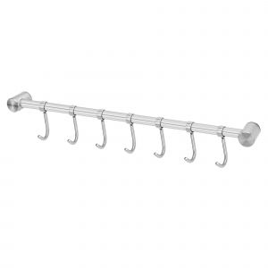 Barre de suspension de cuisine en acier inoxydable 304 avec 7 crochets - Neuf