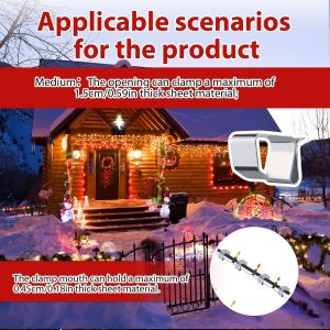 50pcs Crochets De Goutti&egrave;re Pour Lumi&egrave;res De No&euml;l, Galvanis&eacute;s Clips De Lumi&egrave;res De No&euml;l Installation Facile Crochets De Lumi&egrave;res De Vacances Pour No&euml;l Guirlandes Lumineuses D&eacute;coration (Moyen) - Neuf