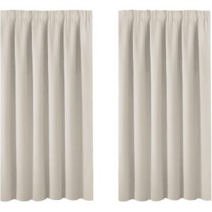 Chenquansarl-Lot De Rideaux Occultants À Isolation Thermique Plissés Pour Chambre À Coucher Et Chambre D'enfant Beige Clair 168 X 137 Cm - Neuf