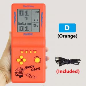 Ore-Console De Jeu De Poche Portable Rechargeable,Charge De Type C,Lecteur De Jeu Rétro Avec Interrupteur Pour Machine Tetris,Jouets Puzzle--D-Orange - Neuf