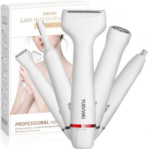 Rasoir Electrique Femme, 5 En 1 Tondeuse Bikini Femme Pour Aisselles/Jambes/Visage/Bikini/L&egrave;vres/Avant-Bras, Imperm&eacute;able Et Indolore, Usb Rechargeable - Neuf