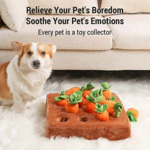 Jouet Interactif En Peluche Pour Chien, Carotte, Jouet D'enrichissement Pour Chien, Jouet De Récolte De Carottes Mignon, Jouet Interactif Pour Animaux De Compagnie, Jouet Iq Pour Chiens Et Chats - Neuf