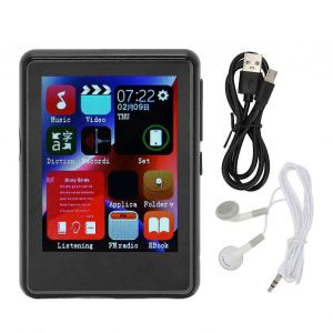 Lecteur MP3 Bluetooth 5.0 Prise en charge de la radio FM 2,4 pouces Écran tactile complet HD Réduction du bruit Lecteur de musique MP3 portable Noir - Neuf