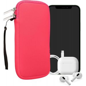 Housse Universelle Smartphone - Pochette De Protection 17,2 X 8,4 Cm Pour T&eacute;l&eacute;phone Portable Xl - 6,7/6,8"" En N&eacute;opr&egrave;ne Rose Fluo - Neuf