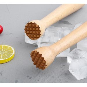 Pilon À Cocktail Extra Long En Bois ¿ Outil De Bar Écologique Pour Écraser Fruits Et Herbes ¿ Lot De 2 - Neuf