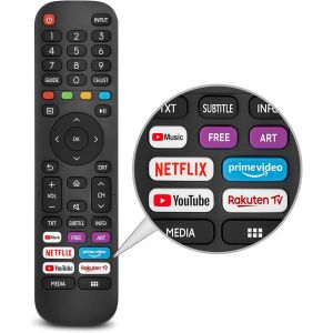 T&eacute;l&eacute;commande De Rechange Universelle Pour Hisense-Vidaa-Tv, Nouvelle T&eacute;l&eacute;commande Infrarouge Hisense En2G30H/En2A30, Avec Boutons Netflix, Prime Video, Youtube, Rakuten Tv - Neuf