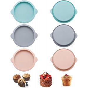 6 Pi&egrave;ces Moules &Agrave; P&acirc;tisserie Diam&egrave;tre 12 Cm Moule Silicone Rond Moule Gateau Silicone Moules &Agrave; G&acirc;teaux,Convient Aux Sandwichs Aux ?ufs Du Petit-D&eacute;jeuner,Aux Cupcakes Et Aux Muffins - Neuf