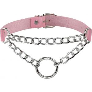 Kal-Choker Punk Gothique Cuir Pu Ras De Cou &Agrave; Cha&icirc;ne Cercle Collier Rock Femme Homme R&eacute;glable - Neuf