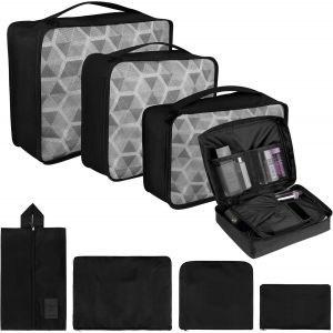 Sac Organisateur De Voyage Pochettes De Rangement, Organisateur De Bagages Organ Ur De Val Pour Sac &Agrave; Chaussures Sac &Agrave; Dos V&ecirc;tements Sous-V&ecirc;tements, Lot De 8 (Noir) - Neuf