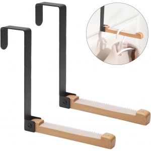 Mevronisshop-Lot De 2 Portemanteau Pliable Pour Porte, Tasseaux Murale En Bois Porte Manteau, Crochets De Porte À Suspendre, Foldable Over The Door Hook Avec Caoutchouc Antidérapant Pour Accrocher De - Neuf