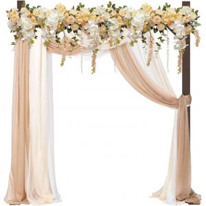 Mevronisshop-Arche De Mariage En Bois 2.28m, Arche De Jardin, Arche De Mariage En Tulle, D&eacute;coration Int&eacute;rieure, Pelouse De Jardin, Arche De Rose Plante Grimpante, D&eacute;coration Cadre Fond Tulle Mousseli - Neuf