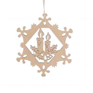 10pcs Plaine des Formes en Bois d'Artisanat Ornement d'Arbre de No&euml;l Accrocher - Neuf