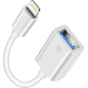 KALANKA-Adaptateur USB vers Lightning, Adaptateur iPhone USB C&acirc;ble Adaptateur OTG USB 3.0 Pour iPhone 14 13 12 11 Pro Max/8/iPad Pro, Compatible avec U Disk, Mouse, MIDI Keyboard, Digital Camera, Car - Neuf