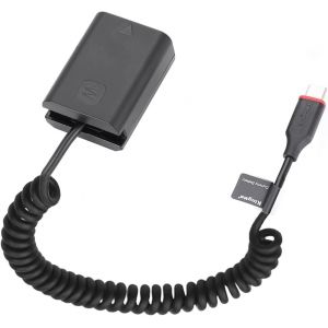 NP-FW50 Batterie factice USB pour appareil photo décodé NP-FW50 de remplacement avec câble adaptateur d'alimentation à ressort Type-C PD/QC pour appareils photo Sony A7/A7M2/A7R2/A7S2/A6000/A6 - Neuf