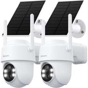 Camera Surveillance Wifi Exterieure Sans Fil Batterie - Panneau Solaire, 2K Camera Solaire Exterieur 2,4Ghz, Alerte Instantané Pir, Compatible Avec Alexa, Vision Nocturne, Audio Bidirectionnel - Neuf