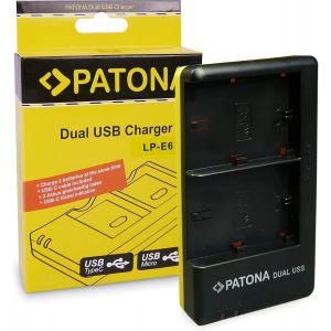 Chargeur Double Compatible avec Canon LP-E6NH LP-E6N LP-E6 Batteries - Neuf