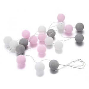 Guirlande Lumineuse Led - Rophie - 20 Boules De Coton - Solaire - Multicolore - 300 Cm - Neuf