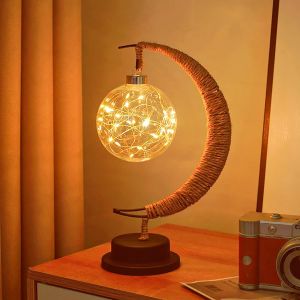 Cmjaagur-Veilleuse En Fer Lumière De Lune Étoile Magique Lumière Décorative Led Pour Fêtes, Mariages, Chambres Et Bien D'autres Oc Ns, Port Usb, 11 X 6 X 6 Pouces (Ronde C )[M519] - Neuf