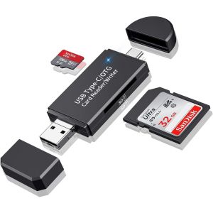 CMJAAGUR-Lecteur De Carte Sd/Micro Sd Usb Type C Et 2.0 - Adaptateur Otg Portable Pour Sdxc, Sdhc, Mmc, Rs-Mmc, Micro Sdxc, Carte Mémoire[M812] - Neuf