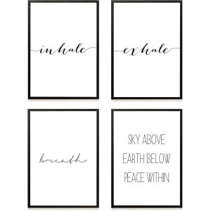 Sjzg-&reg; Tableau D&eacute;coration Murale - Sans Cadres -Set De Poster Premium Pour La Maison, Bureau, Salon, Chambre, Cuisine | 4 Pi&egrave;ces En Din A3 (30x42cm) | &raquo; Yoga/Joga &laquo; - Neuf