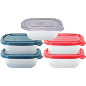 Sjzg-Boite Rangement Plastique - (5 Bo&icirc;te+5 Couvercle) Reutilisable Herm&eacute;tiques Alimentaire De En Conservation Bo&icirc;tes Avec Couvercle, Transparente, Micro Ondes, Cong&eacute;lateur S&ucirc;r, Sans Bpa - Neuf