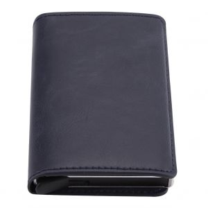 HJLIAN Pochette tendance pour carte d'identite, porte-cartes bloquant les RFID, portefeuille en cuir pour homme, cadeaux bleu marine - Neuf