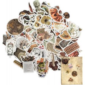 110 Pi&egrave;ces Autocollants Vintage,Autocollants Esth&eacute;tiques,Autocollants Esth&eacute;tiques,Autocollants Pour Ordinateur Portable Pour Journaliser L'album Photo Scrapbooking Autocollants - Neuf