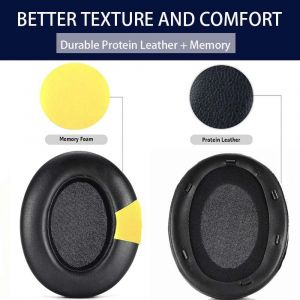 Coussinets De Rechange Pour Casque Wh-Xb910N Whxb910N Bluetooth Sans Fil Avec R&eacute;duction Du Bruit Et Mousse &Agrave; M&eacute;moire De Forme En Cuir Prot&eacute;in&eacute; Doux (Noir) - Neuf