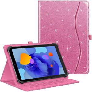 LORANKA-Coque Universelle pour Tablette 10 Pouces (9''-10.5''/10.9''/11''), Housse Multipositions pour Tablette TECLAST, Blackview, YESTEL, YOTOPT, MEBERRY, OSCAL etc, Rose Paillet&eacute; - Neuf