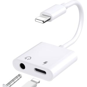 MEVRONISSHOP-Apple MFi Certified Adaptateur Lightning Jack 3,5 mm with Charge, Adaptateur Jack iPhone Adaptateurs Casque iPhone Aux Audio pour iPhone 14/13/12/11/X/8/Pad/iOS - Neuf