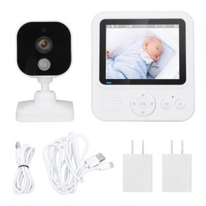 Babyphone Intelligent Sans Fil Bidirectionnel, Avec Minuterie D'allaitement, Vision Nocturne, Camera Pour Bebe Qui Pleure, Se Nourrit, Prise Americaine 100-240 V - Neuf