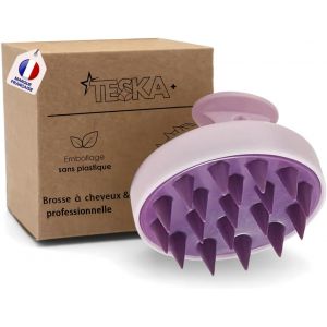 Kal-Brosse À Massage Cuir Chevelu Anti-Pelliculaire U2013 Stimule La Croissance Des Cheveux, Poils Doux Et Ergonomique Pour Tous Types De Cheveux (Bicolore Violet) - Neuf