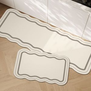 2 Pièces Tapis de Cuisine Antidérapant et Lavable en Machine, Tapis de Paillasson Imprimé Tapis de Sol Cuisine,Tapis Cuisine Devant evier, 40x120cm+40x60cm(style 6) - Neuf