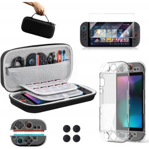 Hljhj-Pochette Étui De Protection Pour Nintendo Switch 2 Kit D'accessoires,Accessoires Nintendo Switch 2 Comprenant Coque, Protecteur D'écran, Housse Protection Transparente, Poignée Pour Le Pouce. - Neuf