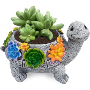 NouvelHorizonstore-D&eacute;coration de Jardin en Forme de Tortue Pot de Fleurs en Forme d'animal Pots de Fleurs Mignons en r&eacute;sine pour la Maison,Le Bureau,Le Bureau Mini Ornement Pots de Fleurs D&eacute;coration - Neuf