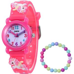 Kalanka-Montre Pour Enfants Fille, Dessin Animé 3d Montre Bracelet En Silicone Éducative Mouvement À Quartz 3atm/30m Étanche Montre Cadeau Pour Filles De 3 Ans À 10 Ans - Neuf