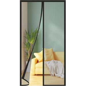 Moustiquaire Porte Fenetre Magnétique 60x180 cm,Rideau Anti Moustique Convient à Toutes les Tailles de Portes de Balcon,de Portes de Salon,de Portes Extérieures,de Portes Coulissantes,etc. Noir - Neuf