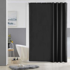 Rideau de douche résistant à la moisissure en tissu Dacron lavable noir - Neuf