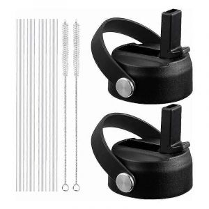 Paquet De 2 Couvercle De Paille Pour Large Ouverture 12oz 18oz 32oz 40oz 64oz,Pailles De Couvercle De Remplacement À Poignée Flexible - Neuf