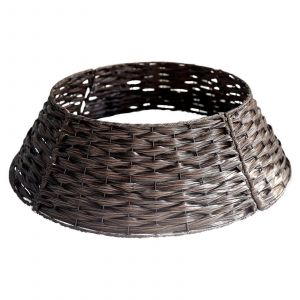 Couronne de sapin de No&euml;l en rotin, anneau de sapin rustique tress&eacute; de 58 cm, cache-pied de sapin style ferme, accessoire de jupe de sapin de No&euml;l (Caf&eacute;) - Neuf