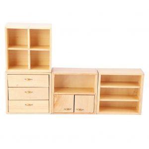 Meubles Miniatures En Bois Pour Maison De Poupee 1:12, Accessoires De Salon (Couleur Bois) - Neuf